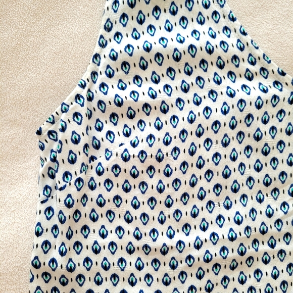 Blue Ikat Design Sleeveless Top | SIZE Large - Picture 3 of 11